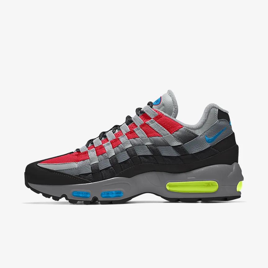 Giày Nike Air Max 95 Unlocked By You Nam Xám Đỏ